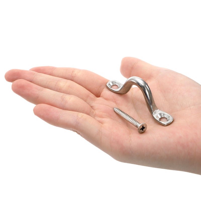 Tebery 10 Pack Boat Top Pad Eye, Stainless Steel Bimini Boats Top Eye Strap with Screws, Sturdy Tie Down Anchors Hardware, Kayak Deck Loops for Boat Canoe Rigging - Image 3